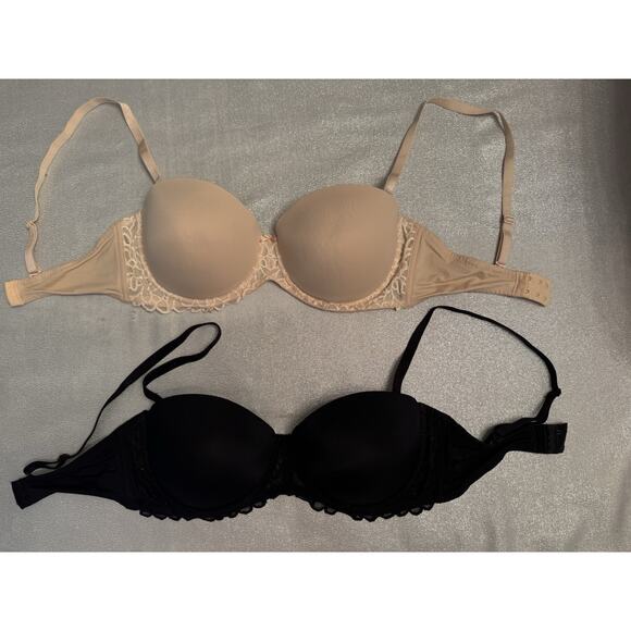 So Intimates 36D Lot of 2 Black Nude Bras Removable Straps - Picture 1 of 7